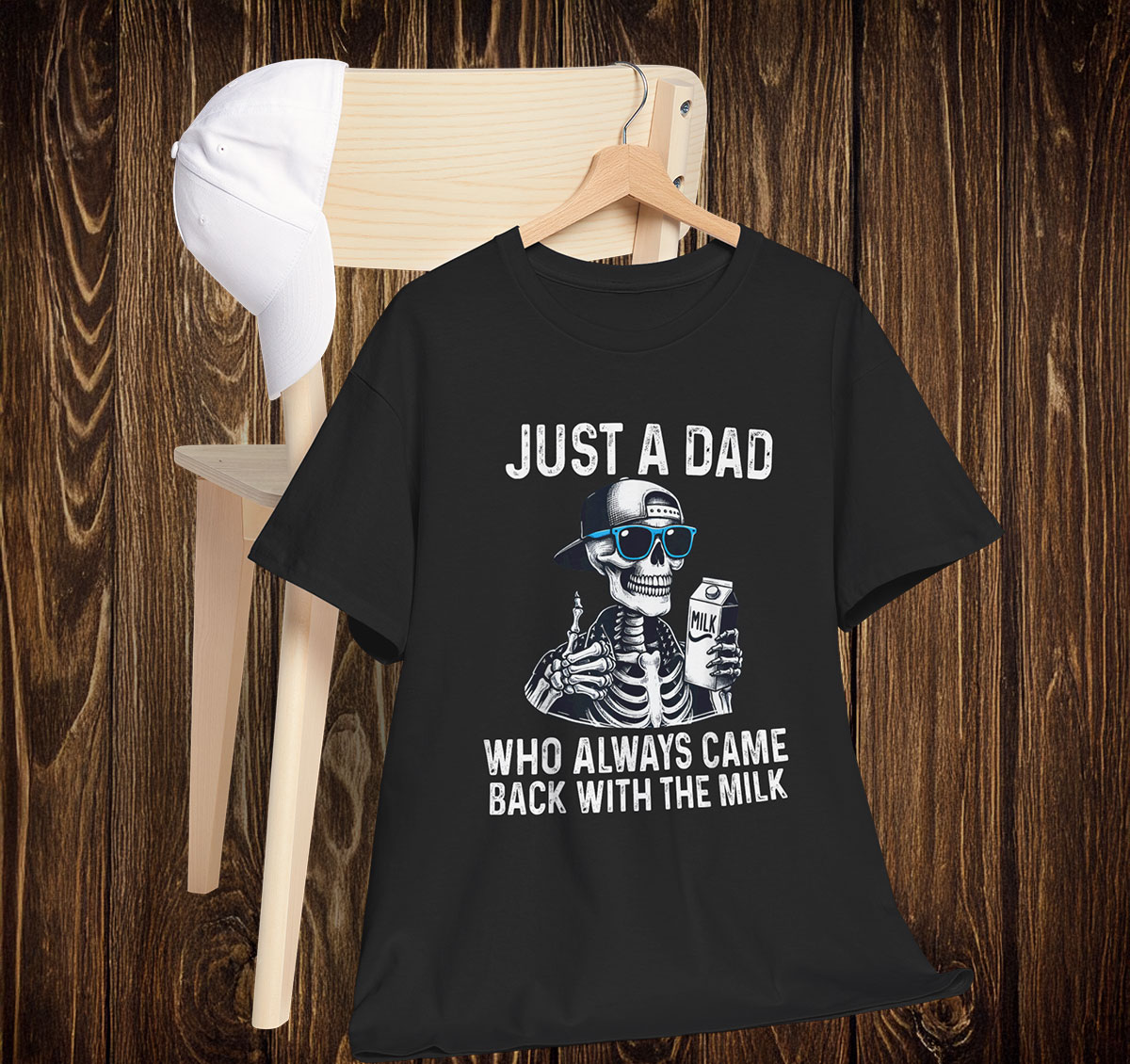 Cool Just A Dad Who Always Came Back With The Milk T-Shirt