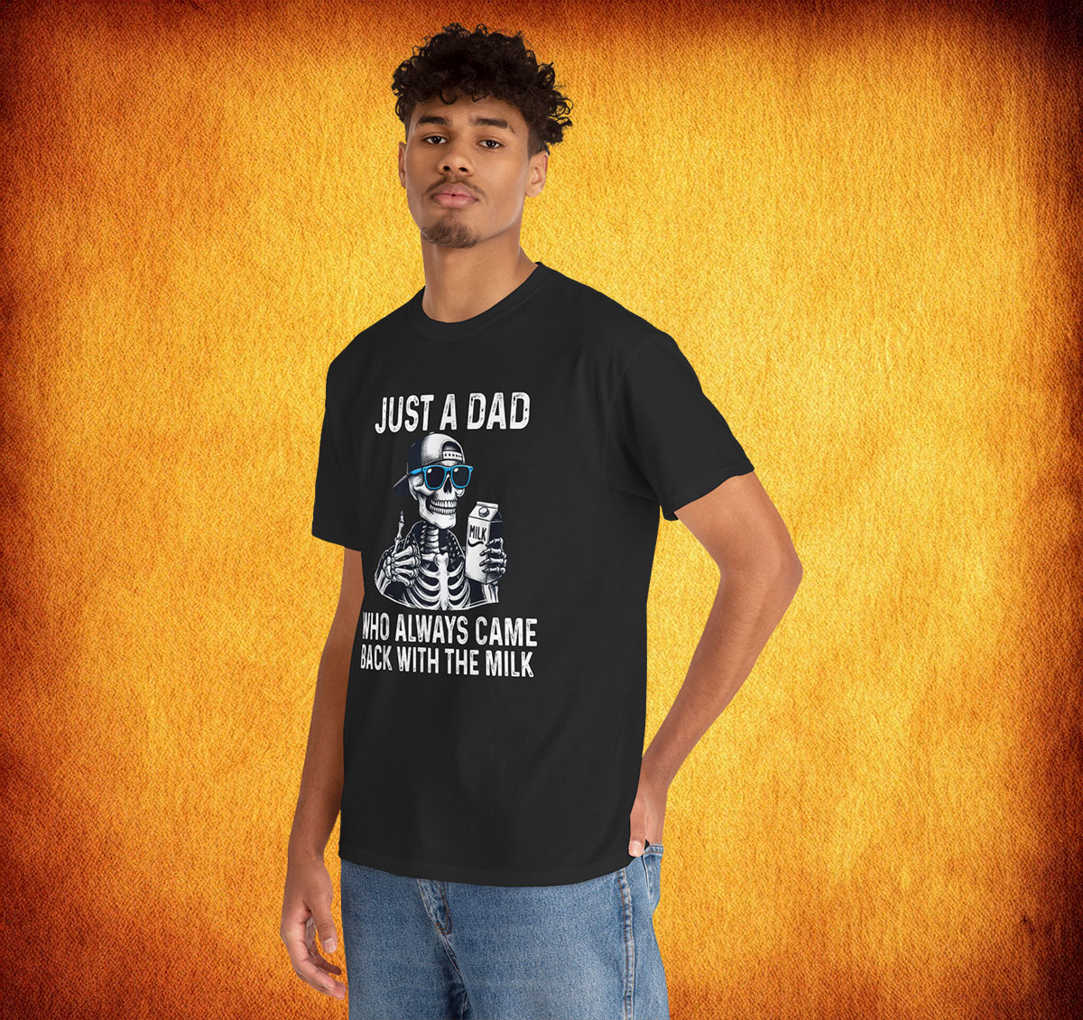 Cool Just A Dad Who Always Came Back With The Milk T-Shirt